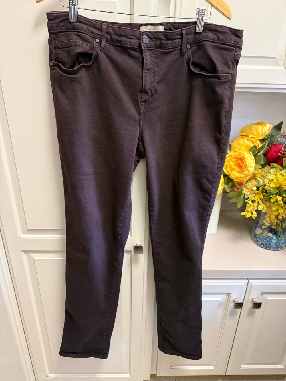 Women's Straight Leg Jeans in Dark Brown